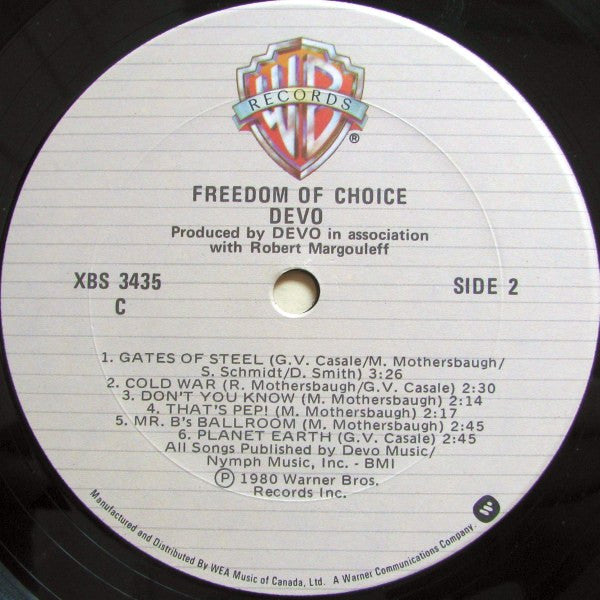 Devo – Freedom Of Choice - 1980 Original!