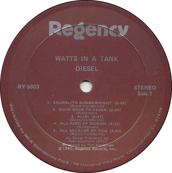 Diesel – Watts In A Tank - 1981 US Original