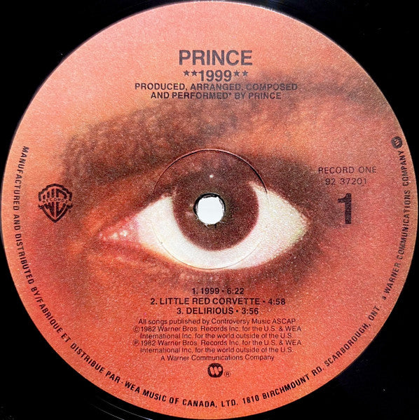 Prince - 1999 - 1982 Original Pressing!