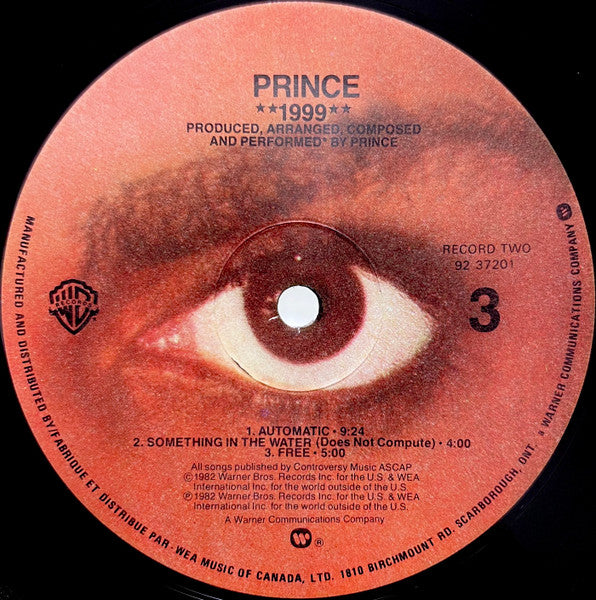 Prince - 1999 - 1982 Original Pressing!