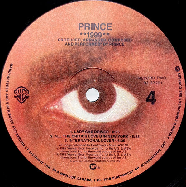 Prince - 1999 - 1982 Original Pressing!