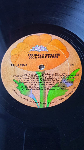 Doc & Merle Watson – Two Days In November - 1974 Original VinylPursuit.com