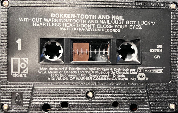 Dokken – Tooth And Nail - 1984 Cassette VinylPursuit.com