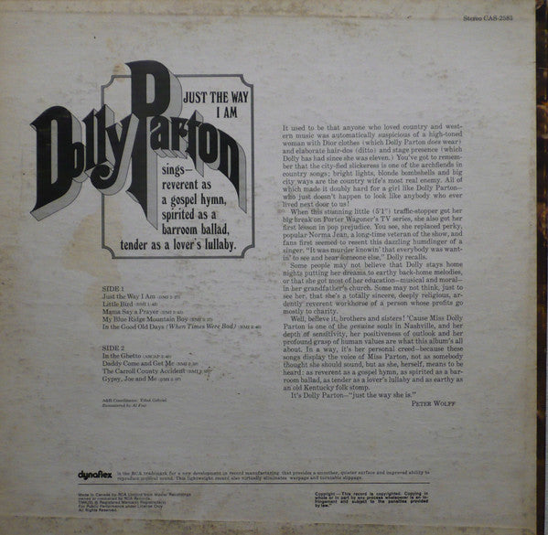 Dolly Parton – Just The Way I Am  - 1972