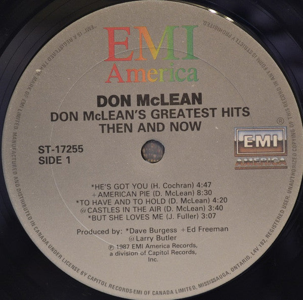 Don McLean – Greatest Hits, Then and Now - 1987 Original VinylPursuit.com