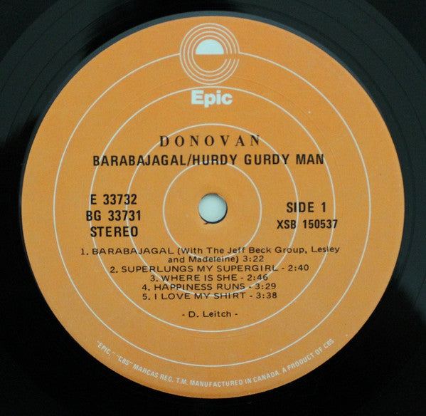 Donovan – Barabajagal / Hurdy Gurdy Man - 1975 Original! VinylPursuit.com
