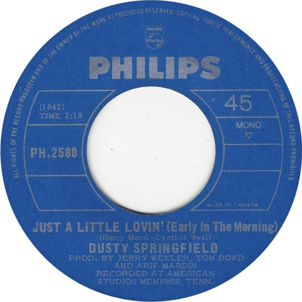 Dusty Springfield – Son-Of-A Preacher Man -  7" Single, 1968 Vinyl Pursuit Inc