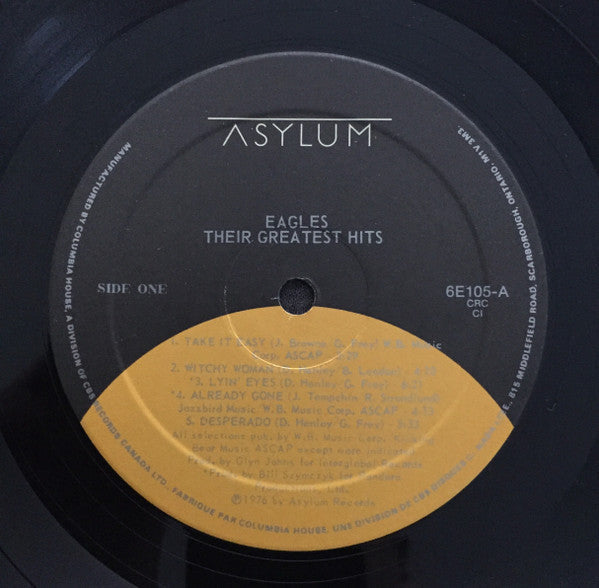 Eagles ‎– Their Greatest Hits 1971-1975 - Early Pressing, Generic Cover VinylPursuit.com