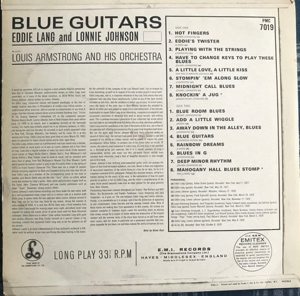 Eddie Lang And Lonnie Johnson – Blue Guitars - 1967 MONO, Original UK Pressing