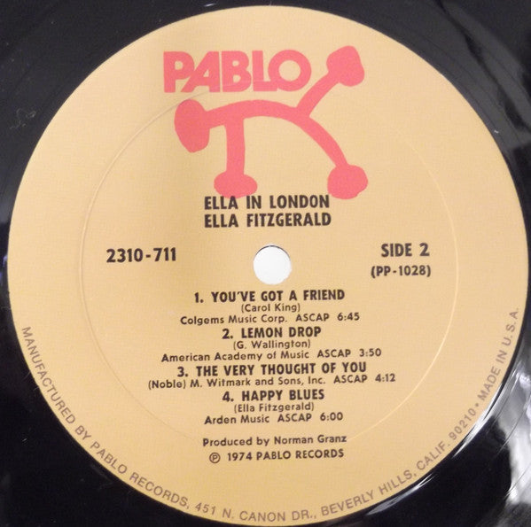 Ella Fitzgerald Ella In London 1975 Original! Vinyl Pursuit Inc