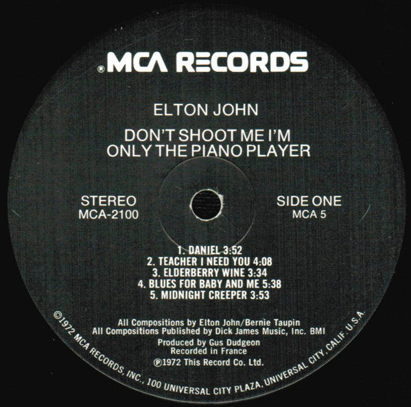 Elton John – Don't Shoot Me I'm Only The Piano Player - 1973 US Pressing with Booklet!