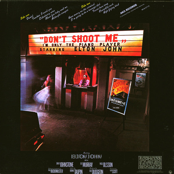Elton John – Don't Shoot Me I'm Only The Piano Player - 1980 Pressing VinylPursuit.com