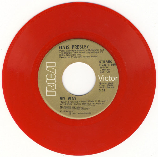 Elvis - My Way -  7" Single 1977 Red Vinyl limited Edition