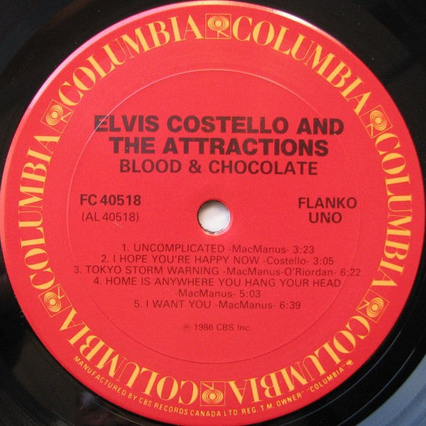 Elvis Costello And The Attractions – Blood & Chocolate - 1986 VinylPursuit.com