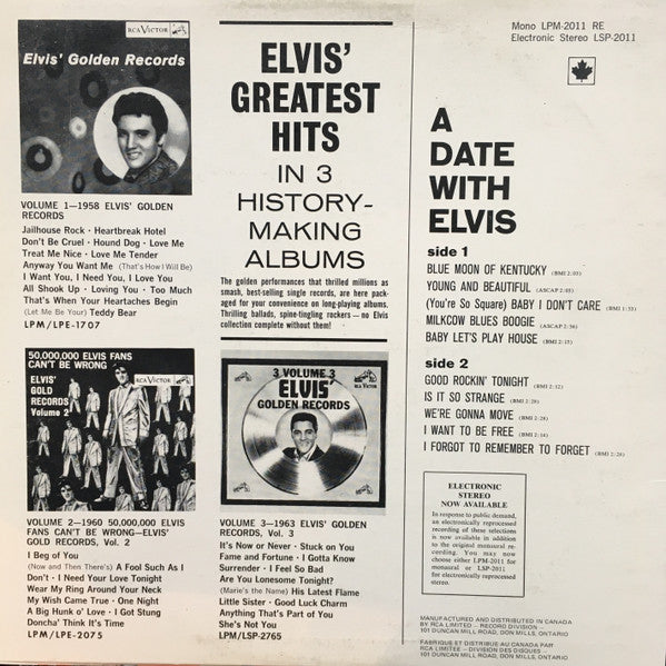 Elvis Presley – A Date With Elvis – 1976 Pressing VinylPursuit.com