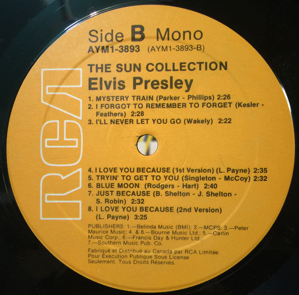 Elvis Presley ‎– The Sun Collection - MONO