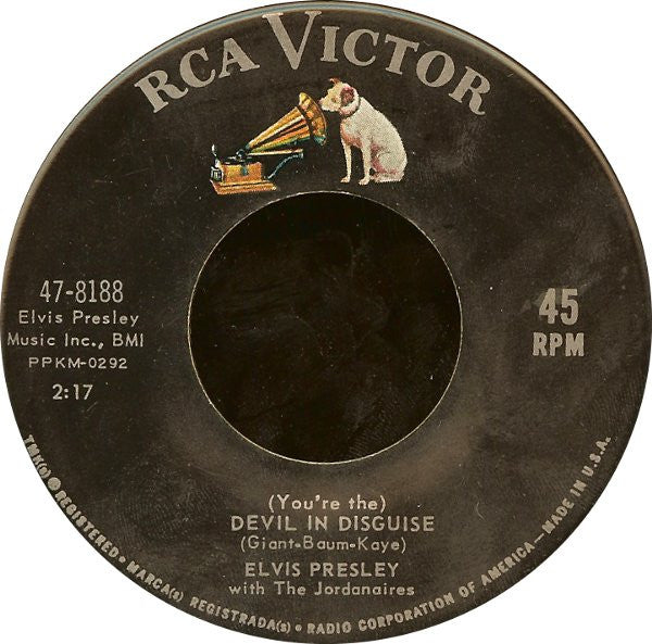 Elvis ‎– (You're The) Devil In Disguise - 1963 1st US Pressing, 7" Single
