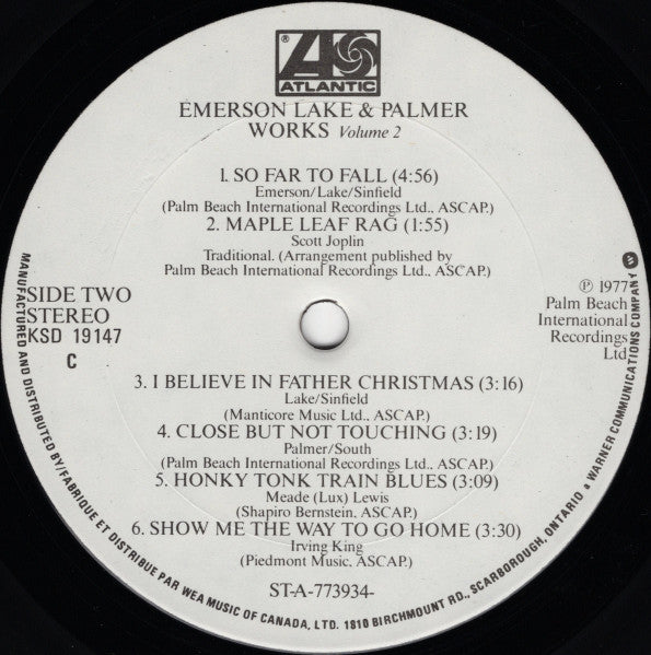 Emerson Lake and Palmer – Works (Volume 2) - 1977 Original, Bargain VinylPursuit.com
