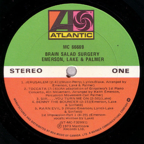 Emerson, Lake & Palmer - Brain Salad Surgery - Early Pressing VinylPursuit.com