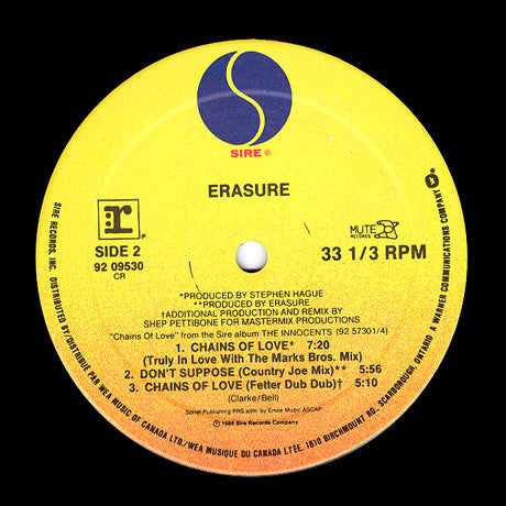 Erasure – Chains Of Love - 1988 Maxi-Single