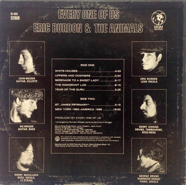 Eric Burdon and The Animals ‎– Every One Of Us - 1968 Original
