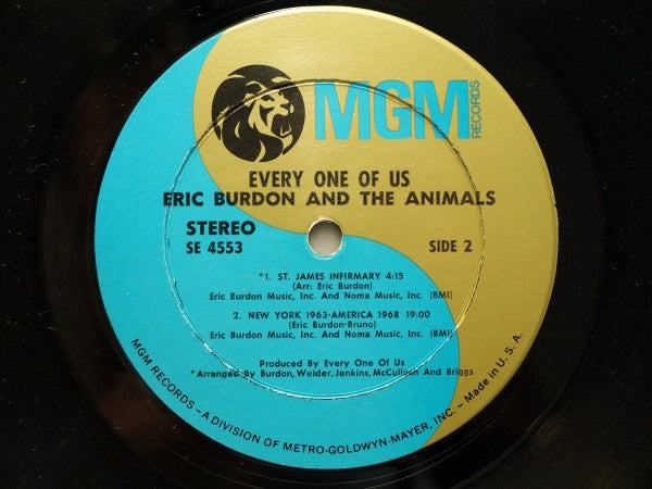 Eric Burdon and The Animals ‎– Every One Of Us - 1968 Original