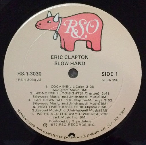 Eric Clapton ‎– Slowhand - 1977 US Original VinylPursuit.com