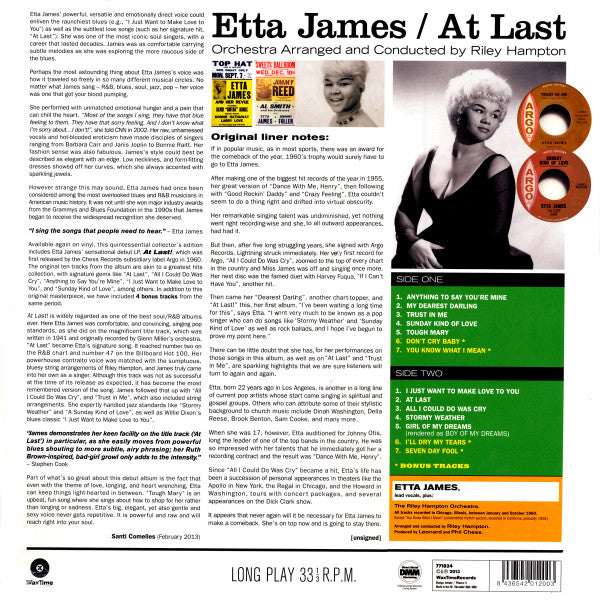 Etta James – At Last!  180 gm Pressing