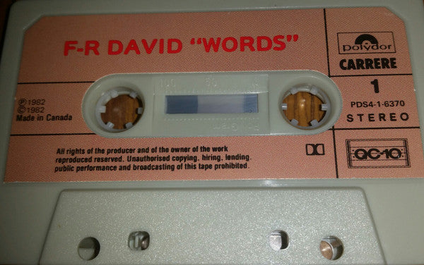 F-R David – Words - 1982 Cassette VinylPursuit.com