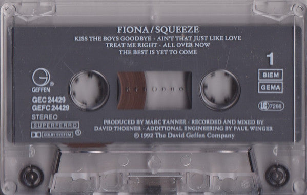 Fiona – Squeeze- 1992 Original Cassette VinylPursuit.com