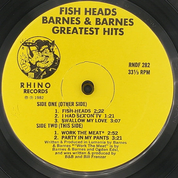 Fish Heads! Barnes and Barnes – Greatest Hits - 1982 Die-cut Picture Disc, RARE