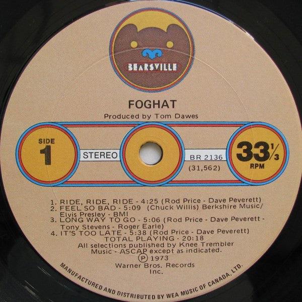 Foghat – Foghat (Rock and Roll) - 1973 Original VinylPursuit.com