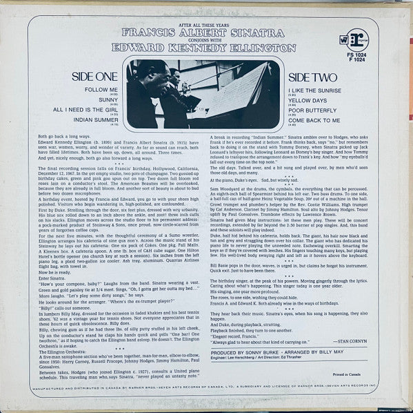 Frank Sinatra With Duke Ellington – Francis A. & Edward K. - 1968 Original VinylPursuit.com
