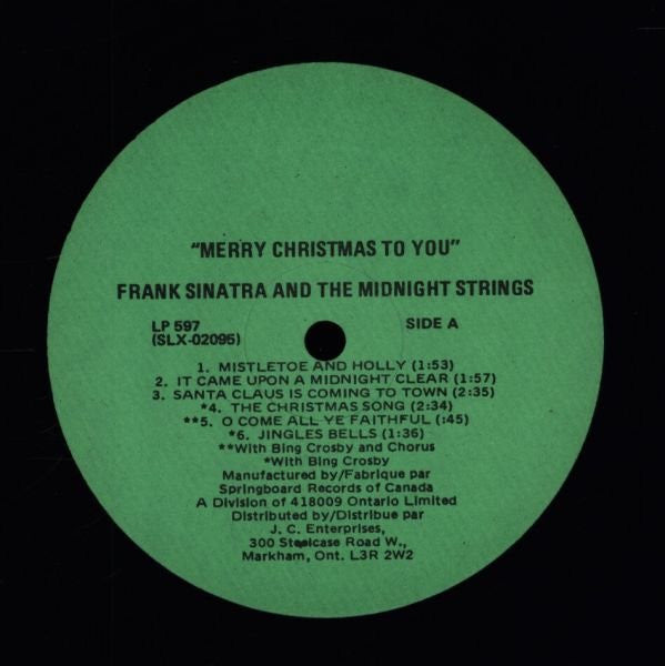 Frank Sinatra, The Midnight Strings – Merry Christmas To You - 1978 Original in Shrinkwrap VinylPursuit.com