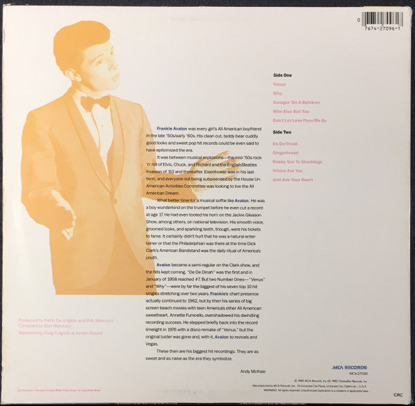 Frankie Avalon – Best Of Frankie Avalon - Bargain! Vinyl Pursuit Inc