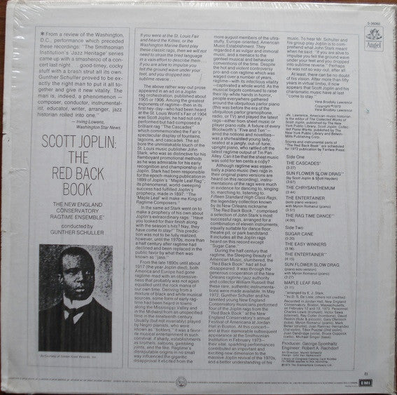 Scott Joplin - The New England Conservatory Ragtime Ensemble Conducted By Gunther Schuller – The Red Back Book - US Original