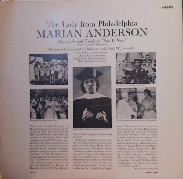 Marian Anderson, Edward R. Murrow, Fred W. Friendly – The Lady From Philadelphia - 1958