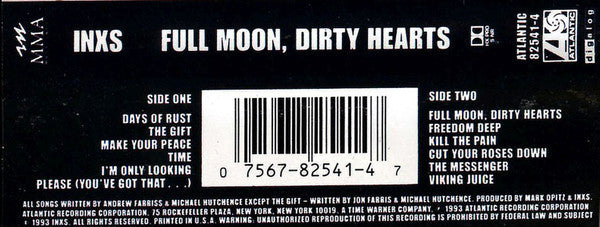 INXS – Full Moon, Dirty Hearts - 1993 Cassette