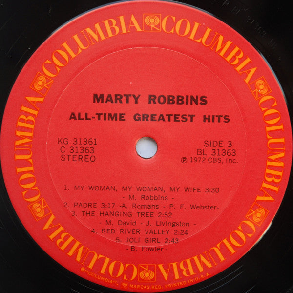 Marty Robbins – Marty Robbins' All-Time Greatest Hits - 1972 US Orginnal