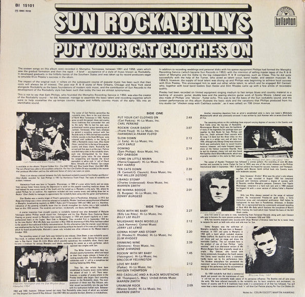 Sun Rockabillys - Put Your Cat Clothes On - 1974 German Original, Mono