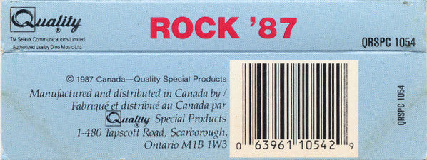 Various – Rock 87 - 1987 Cassette Compilation