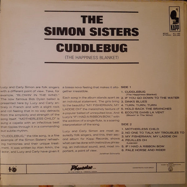 The Simon Sisters – Cuddlebug (The Happiness Blanket) - 1966