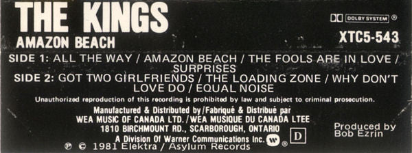 The Kings – Amazon Beach, 1981 Cassette