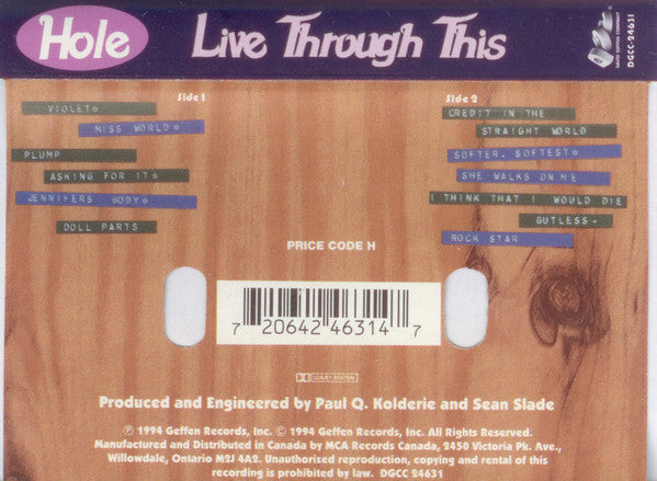 Hole – Live Through This - 1994 Cassette