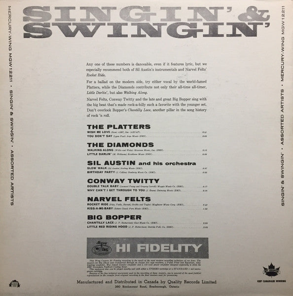 Various – Singin' & Swingin' - 1959 Mono Original