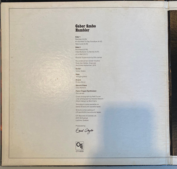 Gabor Szabo – Rambler - 1974 Original VinylPursuit.com