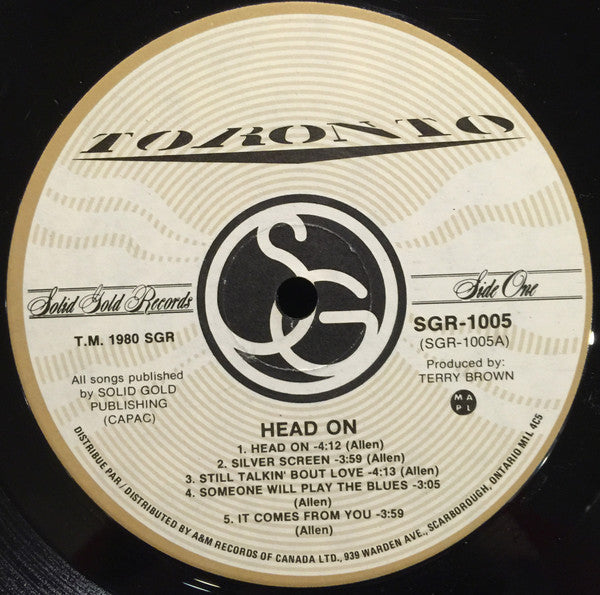 Toronto – Head On - 1981 Original