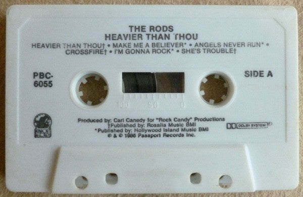 The Rods – Heavier Than Thou - 1986 US Cassette