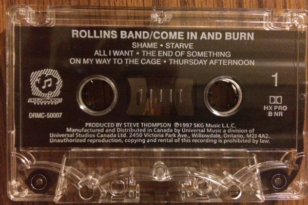 Rollins Band – Come In And Burn - Cassette, 1997