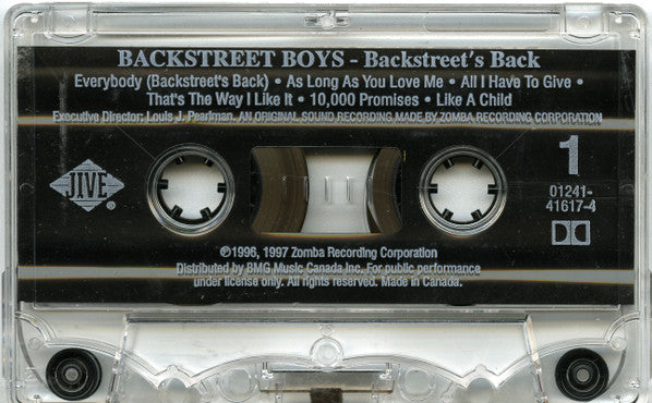 Backstreet Boys – Backstreet's Back - 1987 Cassette